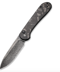 We Knife - CIVIVI Button Lock Elementum Marble Carbon Fiber Handle Hand Rubbed Damascus Blade