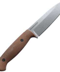Bradford Knives BRAD55S104 N690 Stonewash Guardian5.5 3D Natural Micarta Handles