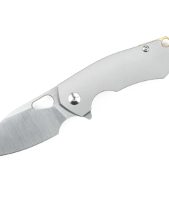 GiantMouse Knives Vox/Anso Riv Frame Lock Knife Satin Blade with Stonewash Ti Handles