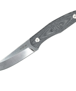 GiantMouse Knives Vox/Anso GMF2-DB Fixed Blade with Satin and Double Black Canvas Micarta Handles