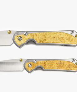 Chris Reeve Knives Small Sebenza 31 Drop Point Box Elder Inlay Knife Polished Handles