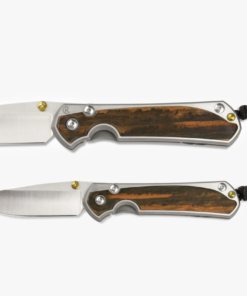 Chris Reeve Knives Small Sebenza 31 Drop Point Macassar Ebony Inlay Knife Polished Handles