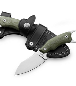 Lionsteel LSTH1CVG H1 Fixed Blade Skinner Green Canvas Micarta Handles