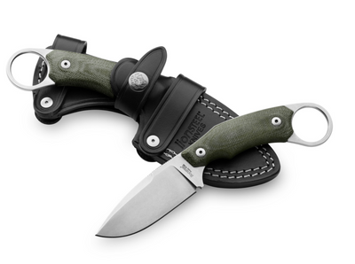 Lionsteel LSTH2CVG H2 Fixed Blade Skinner Green Canvas Micarta Handles