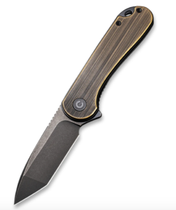 We Knife - CIVIVI Elementum Tanto Flipper with Black Hand Rubbed Brass Handles