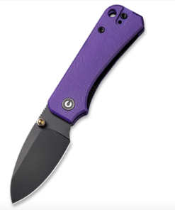 We Knife -Civivi Baby Banter Black SW Nitro-V Blade with Purple G10 Handles