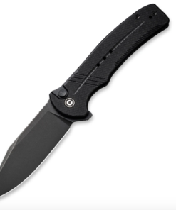 We Knife -CIVIVI Cogent Black Stonewash Blade with Black G10 Handle Button Lock Flipper