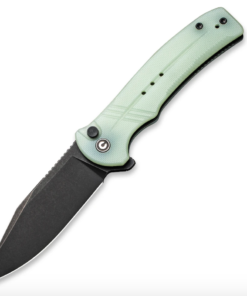 We Knife -CIVIVI Cogent Black Stonewash Blade with Natural G10 Handle Button Lock Flipper