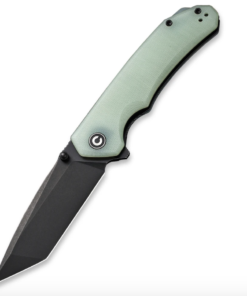 We Knife - CIVIVI Brazen Black Stonewashed Tanto Blade with Natural G10 Flipper Knife