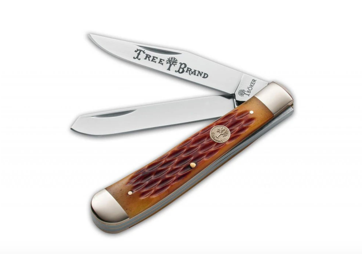 Boker Knives 110732 Traditional Trapper Pocket SlipJoint with Brown Jigged Bone
