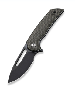 We Knife -CIVIVI Odium Black Stonewashed Blade with Dark Green Micarta Handles Knife