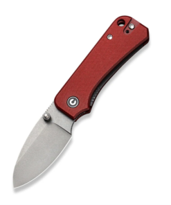 We Knife -Civivi Baby Banter Gray SW Nitro-V Blade with Burgundy G10 Handles