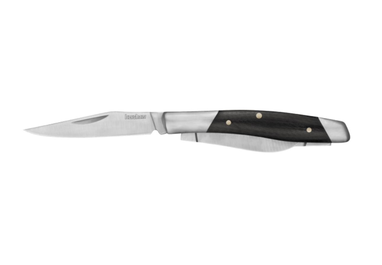 Kershaw 4386 Iredale Non Locking Slip Joint Knife 3 Blades with Black Micarta/ Stainless Steel Handles