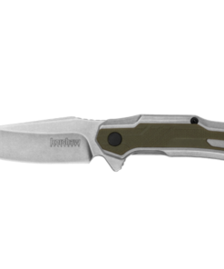 Kershaw 1369 Salvage Assisted Folder Plain Stonewash Blade with Stainless Steel/Nylon Glass Filled Inlay Handles