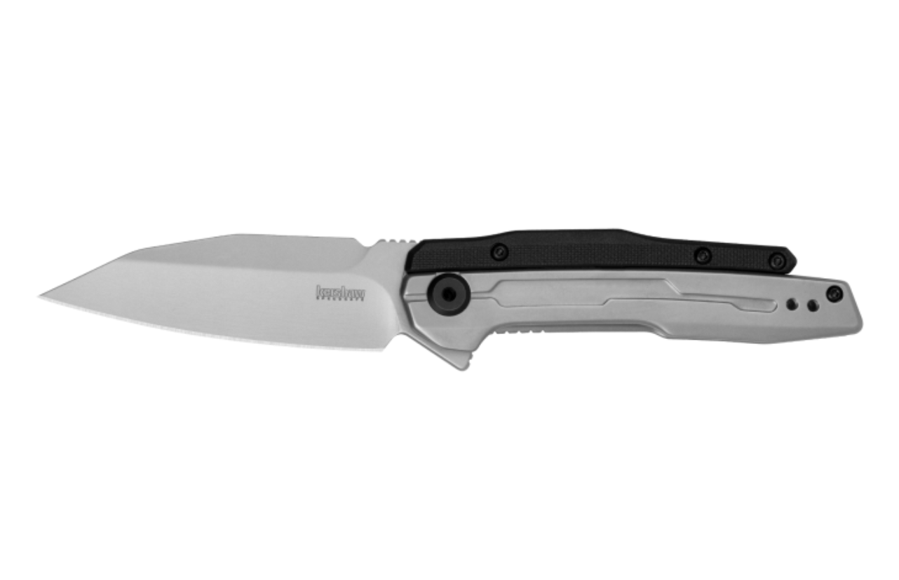 Kershaw 2049 Lithium Assisted Folder Plain Bead Blast Blade with Stainless Steel/Nylon Glass Filled Inlay Handles