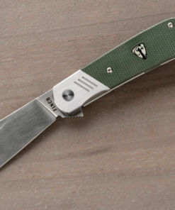 Finch Knife Company Harvester Satin Blade with Avocado Green Micarta Handles