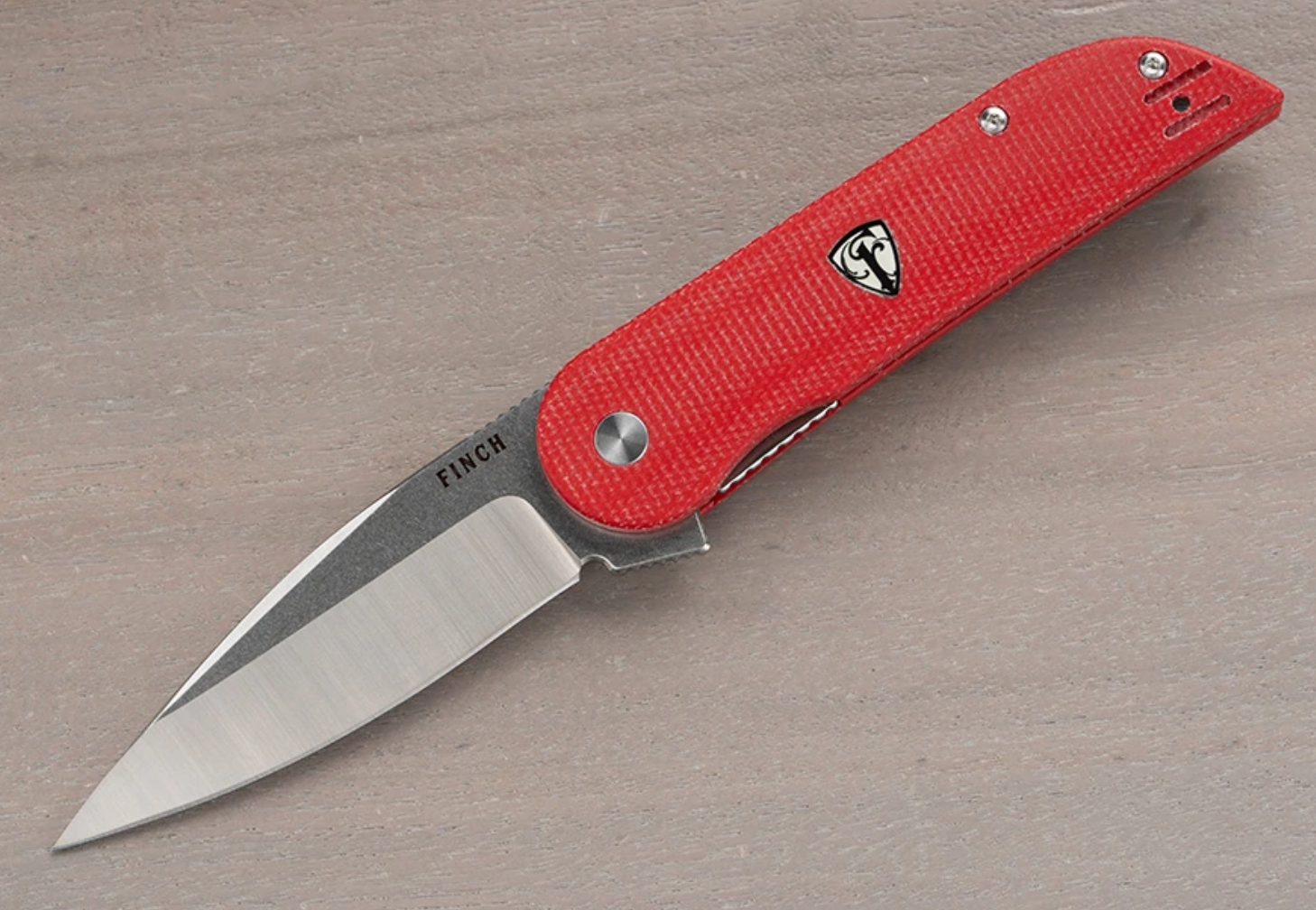 Finch Knife Company Devil's Finger Satin/SW Blade with Canyon Red Micarta Handles