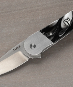 Finch Knife Company Cherry Bomb Satin Blade with Smoke Resin Handles