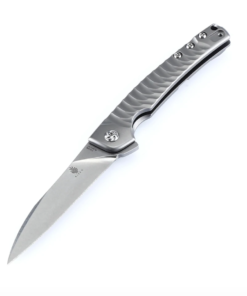 Kizer Ki3457A1 Splinter Flipper Stonewash Blade with Titanium Gray Handles