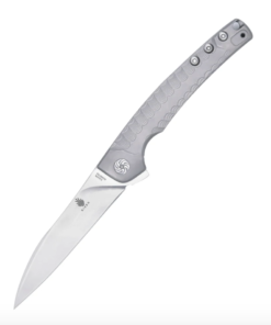 Kizer Ki3457A3 Splinter Flipper Stonewash Blade with Titanium Silver Handles