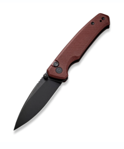 We Knife -CIVIVI Altus Button Lock Folding Knife Black Stonewash Nitro-V Blade with Burgundy G10 Handles