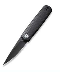 We Knife-CIVIVI Lumi Front Flipper Knife Black G10 with Black Stonewashed 14C28N Blade