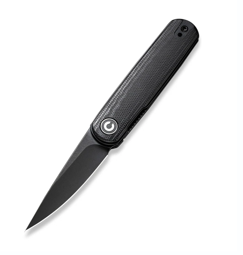 We Knife-CIVIVI Lumi Front Flipper Knife Black G10 with Black Stonewashed 14C28N Blade