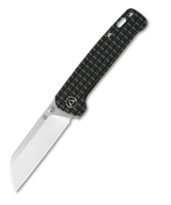QSP Penguin QS130-NFRG Frame Lock Black Frag Titanium with Stonewashed Blade