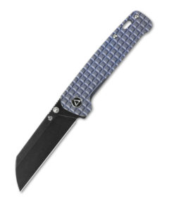 QSP Penguin QS130-SFRG Frame Lock Blue Frag Titanium with Black Stonewashed Blade