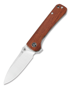 QSP Hawk QS131-O1 Liner Lock Mkuruti Wood with Two-Tone Satin Blade