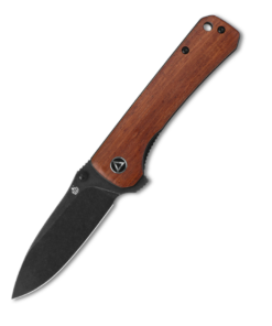 QSP Hawk QS131-O2 Liner Lock Mkuruti Wood with Black Stonewashed Blade