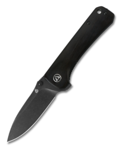 QSP Hawk QS131-P2 Liner Lock Ebony Wood with Black Stonewash Blade