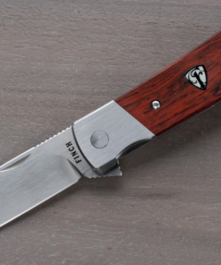 Finch Knife Company LUCKY 13 Flipper 154CM Satin Blade with Stainless Steel Bolstered/ Cocobolo Wood Scales
