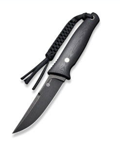 We Knife -Civivi Tamashii Black G10 Handles with Black Stonewashed D2 Fixed Blade
