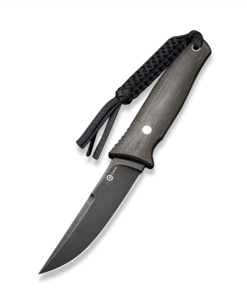We Knife -Civivi Tamashii Dark Green Micarta Handles with Black Stonewashed D2 Fixed Blade