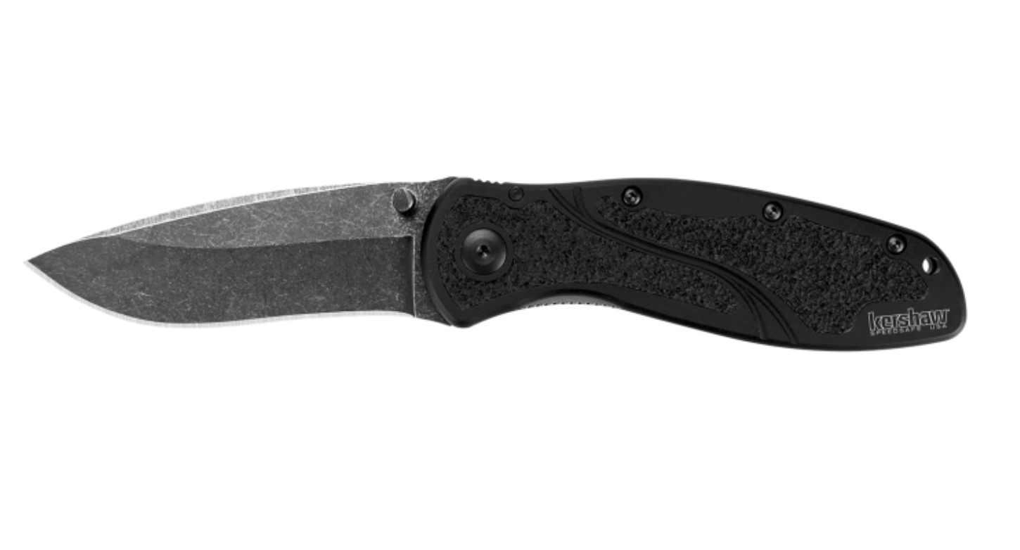 Kershaw 1670BW Ken Onion Blur Assisted Flipper with Blackwash Blade and Trac-Tec Inserted Handle