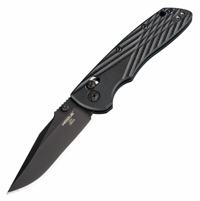 Hogue Knives HOGK24276 Deka ABLE Lock™ Clip Point Black Cerakote Finish Black G10/Cross Hatch Texture Frame