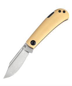 Kansept Knives K2026BB1 Wedge Back Lock SlipJoint Damascus Blade with Brass Handles(Nick Swan Design)