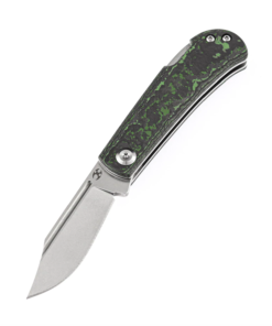 Kansept Knives K2026B4 Wedge Back Lock SlipJoint Stonewashed Blade with Green Jungle Wear Fat Carbon Handles(Nick Swan Design)