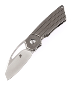 Kansept Knives K2016A5 Goblin Compact Folder Stonewashed Blade with Bronze Titanium Handles(Groove Marshall Noble Design)