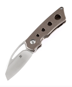 Kansept Knives K2016A6 Goblin Compact Folder Stonewashed Blade with Bronze Titanium Handles(Holes Marshall Noble Design)