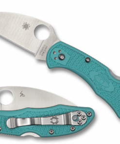 Spyderco C11FPWCTL Delica 4 Wharncliffe Blade, Teal FRN Knife (MGE Exclusive)