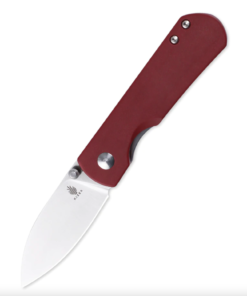 Kizer Ki3525S1 Yorkie Flipper Satin M390 Blade with Red Micarta Handles
