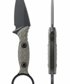 Toor Knives Viper Stealth Black Fixed Blade/ Cerakote Spear Point Blade with Textured Stealth Grey G10 Handles