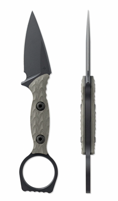 Toor Knives Viper Stealth Black Fixed Blade/ Cerakote Spear Point Blade with Textured Stealth Grey G10 Handles