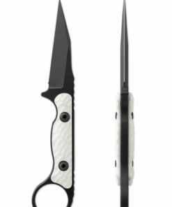 Toor Knives Jank Shank G10 Fixed Blade/ Shadow Black Blade with Textured White G10 Handles