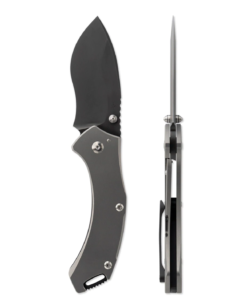 Toor Knives XT1 Alpha Slate Folder with Black Recurve Blade and Titanium Handles