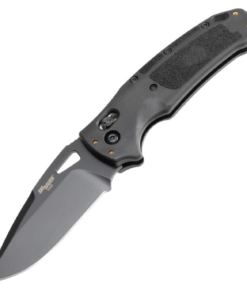 SIG Sauer by Hogue HOGK36370 K320A Tactical Manual Folder Nitron Drop Point Black Cerakote Finish Blade with Black Polymer Frame Handles