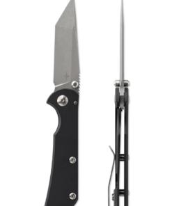 Toor Knives Chasm T Black FII54T Black-Folder Stonewash Tanto Blade with Black Titanium Handles