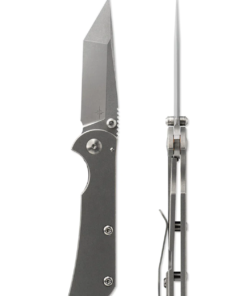 Toor Knives Chasm T FII54T Stone-Folder Stonewash Tanto Blade with Stone Titanium Handles